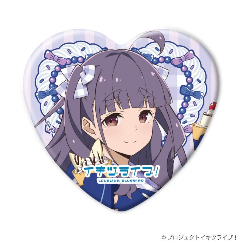 ハート型缶バッジ「イキヅライブ！ LOVELIVE! BLUEBIRD」01/クレープver. コンプリートセット(全10種)(描き下ろしイラスト)