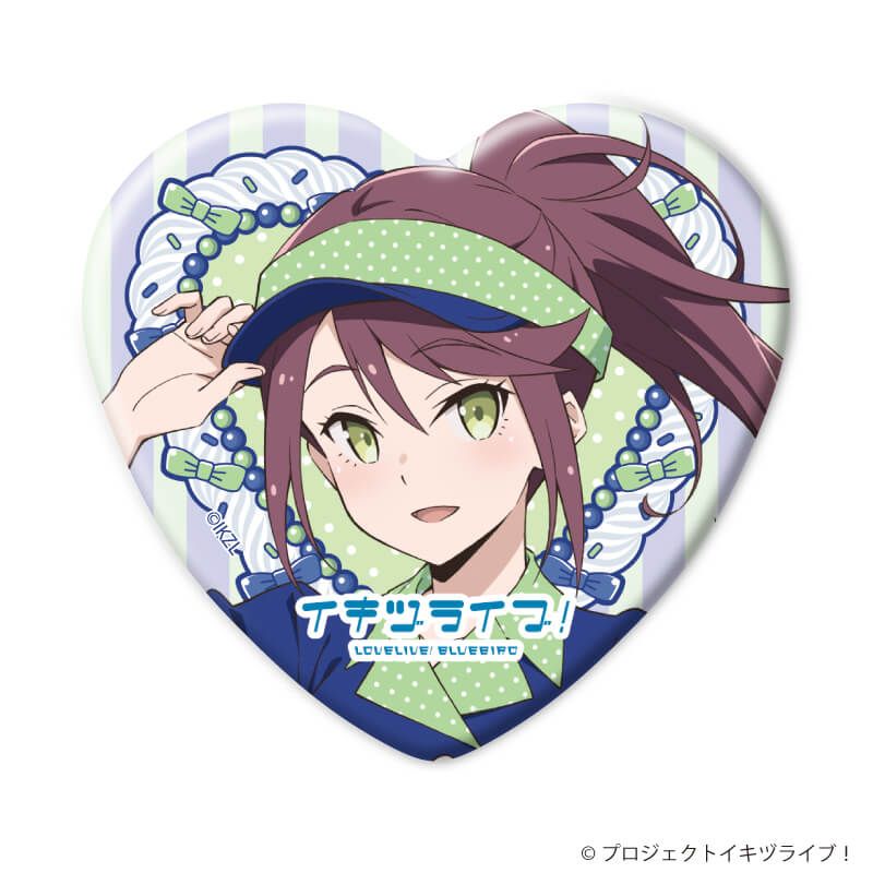 ハート型缶バッジ「イキヅライブ！ LOVELIVE! BLUEBIRD」01/クレープver. トレーディング(10種)(描き下ろしイラスト)