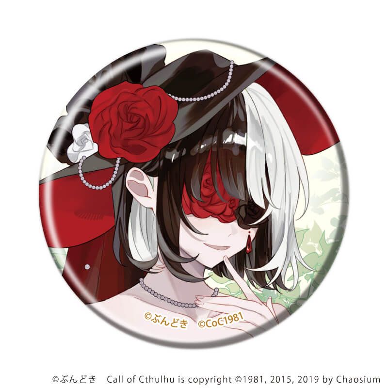 缶バッジ「咲って、スイートピー」09/鳴海 薔薇子 花ver.(描き下ろしイラスト)