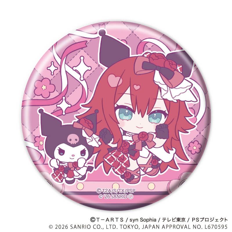 缶バッジ「プリティーシリーズ×サンリオキャラクターズ」03/BOX1 コンプリートセット(全6種) ミニキャラデザイン(コラボイラスト)