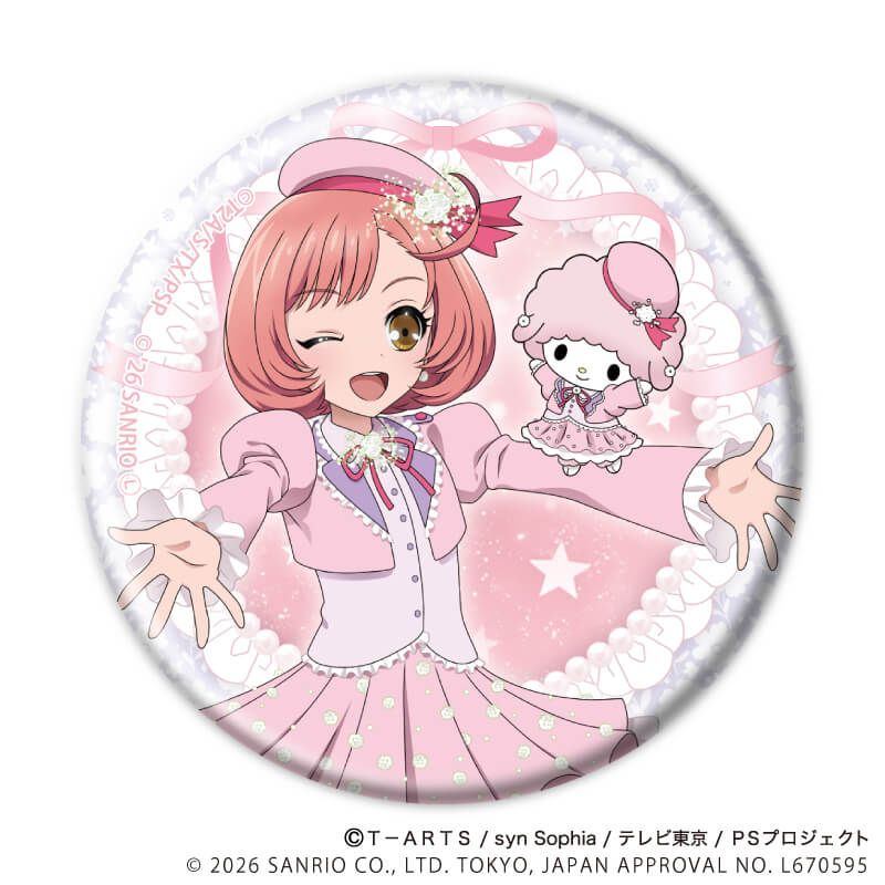 缶バッジ「プリティーシリーズ×サンリオキャラクターズ」01/BOX1 コンプリートセット(全6種) 等身デザイン(コラボイラスト)