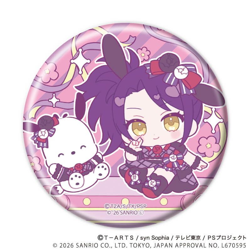 缶バッジ「プリティーシリーズ×サンリオキャラクターズ」04/BOX2 ブラインド(8種) ミニキャラデザイン(コラボイラスト)