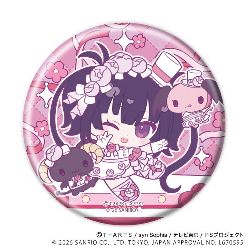 缶バッジ「プリティーシリーズ×サンリオキャラクターズ」03/BOX1 ブラインド(6種) ミニキャラデザイン(コラボイラスト)
