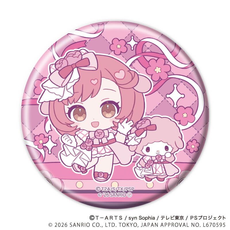 缶バッジ「プリティーシリーズ×サンリオキャラクターズ」03/BOX1 ブラインド(6種) ミニキャラデザイン(コラボイラスト)