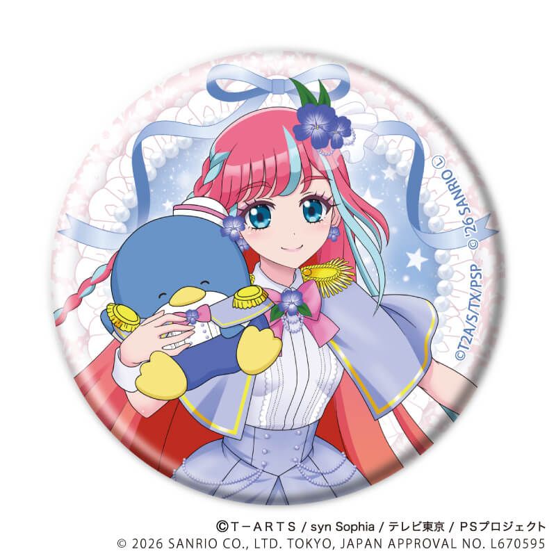 缶バッジ「プリティーシリーズ×サンリオキャラクターズ」02/BOX2 ブラインド(8種) 等身デザイン(コラボイラスト)