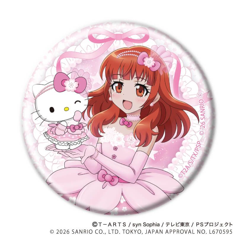 缶バッジ「プリティーシリーズ×サンリオキャラクターズ」01/BOX1 ブラインド(6種) 等身デザイン(コラボイラスト)