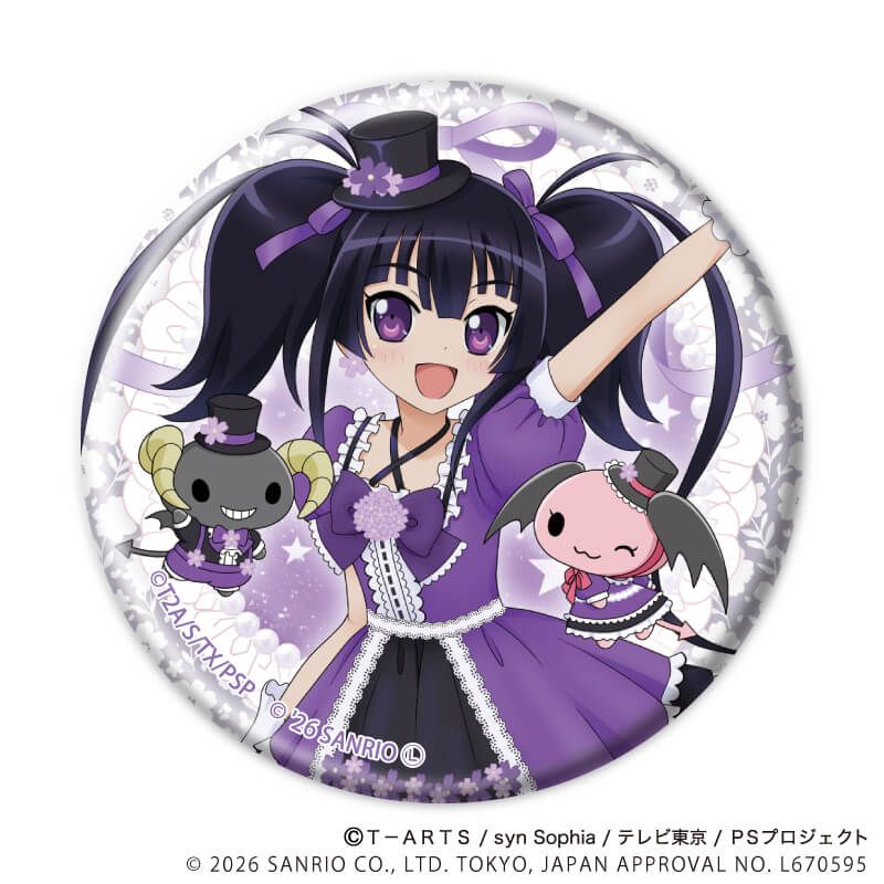 缶バッジ「プリティーシリーズ×サンリオキャラクターズ」01/BOX1 ブラインド(6種) 等身デザイン(コラボイラスト)