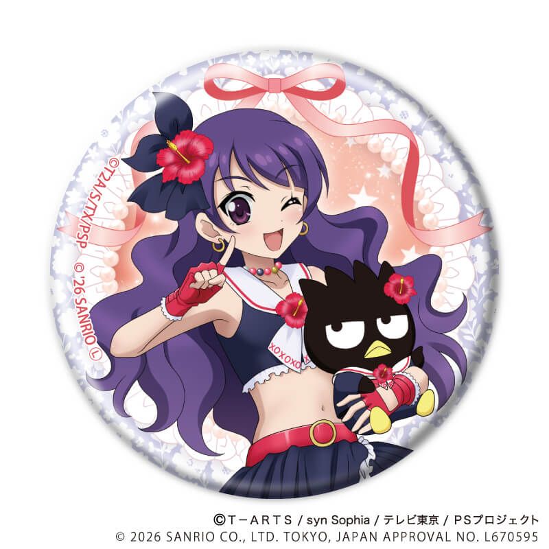 缶バッジ「プリティーシリーズ×サンリオキャラクターズ」01/BOX1 ブラインド(6種) 等身デザイン(コラボイラスト)
