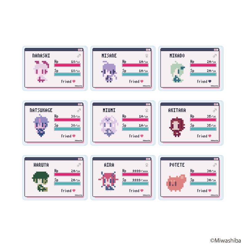 アクリルプレートバッジ「1bitHeart」01/コンプリートセット(全9種)(公式イラスト)