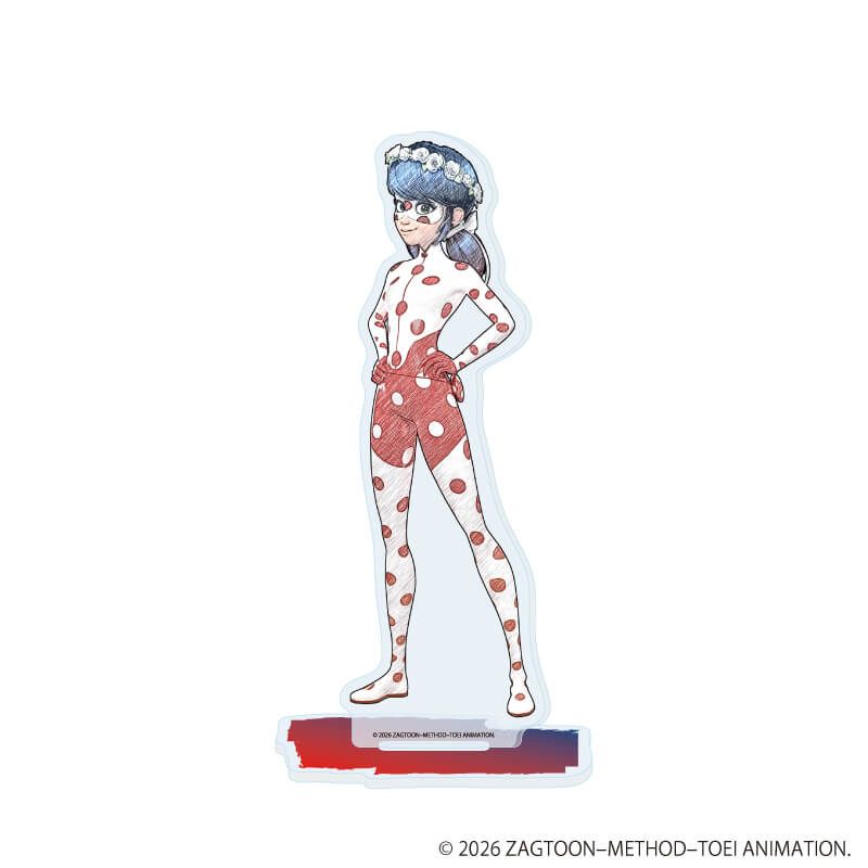 アクリルスタンド「ミラキュラス レディバグ＆シャノワール」04/レディバグ（ウェディング）(グラフアートスケッチイラスト)