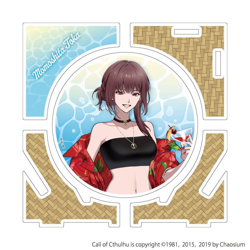 アクリルコースター「『プルガトリウムの夜』『デストルドーの使者』」01/桃下冬香 夏カフェver.(描き下ろしイラスト)