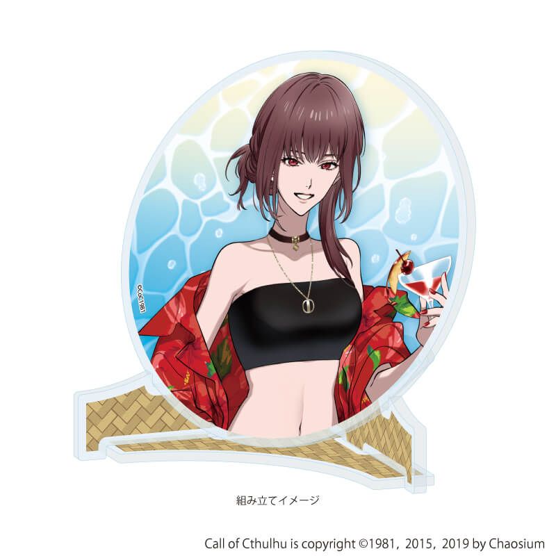 アクリルコースター「『プルガトリウムの夜』『デストルドーの使者』」01/桃下冬香 夏カフェver.(描き下ろしイラスト)