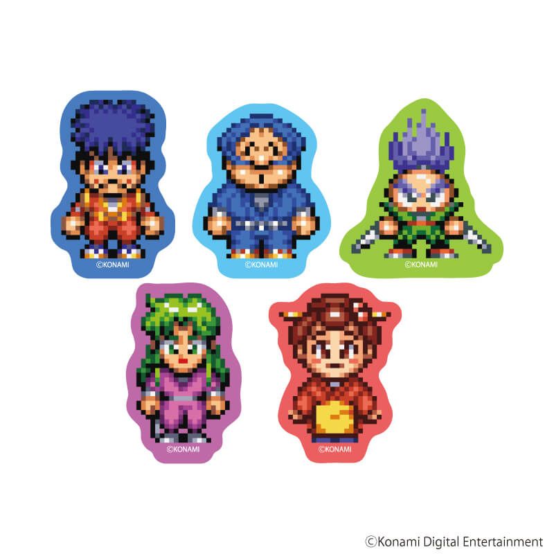 フレークシール(5枚セット)「がんばれゴエモン大集合！」01/ドット絵(公式イラスト)