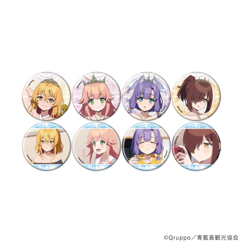 缶バッジ「ぬきたし THE ANIMATION」02/水着ウェディングver. ブラインド(8種)(公式&描き下ろしイラスト)