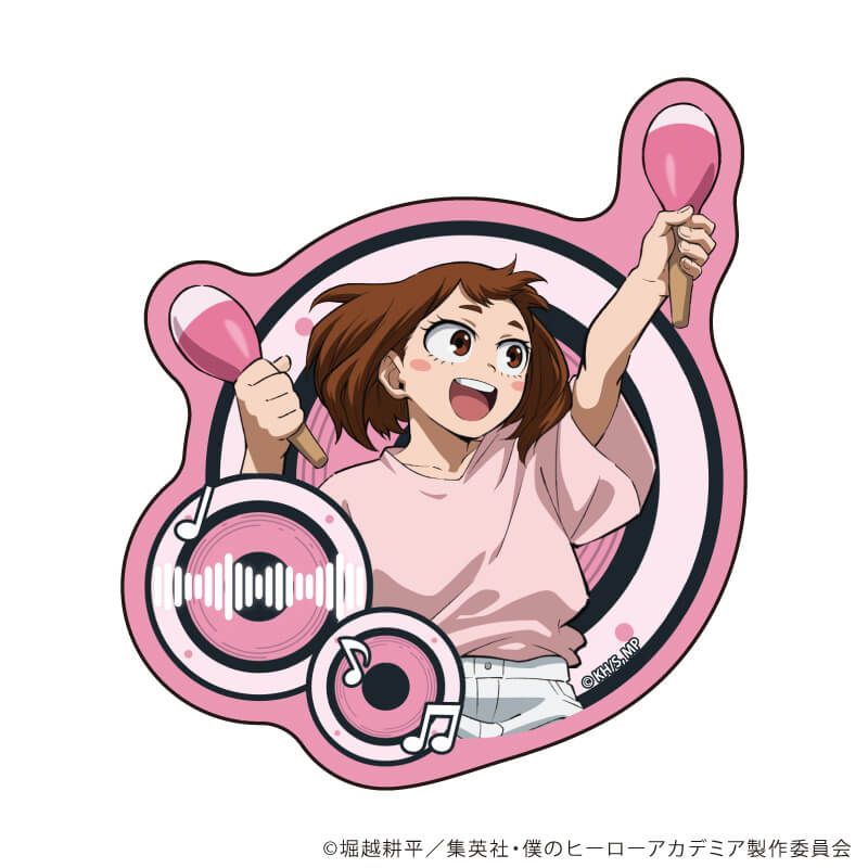 ダイカットステッカー「僕のヒーローアカデミア」03/麗日お茶子 カラオケパーティーver.(描き下ろし)