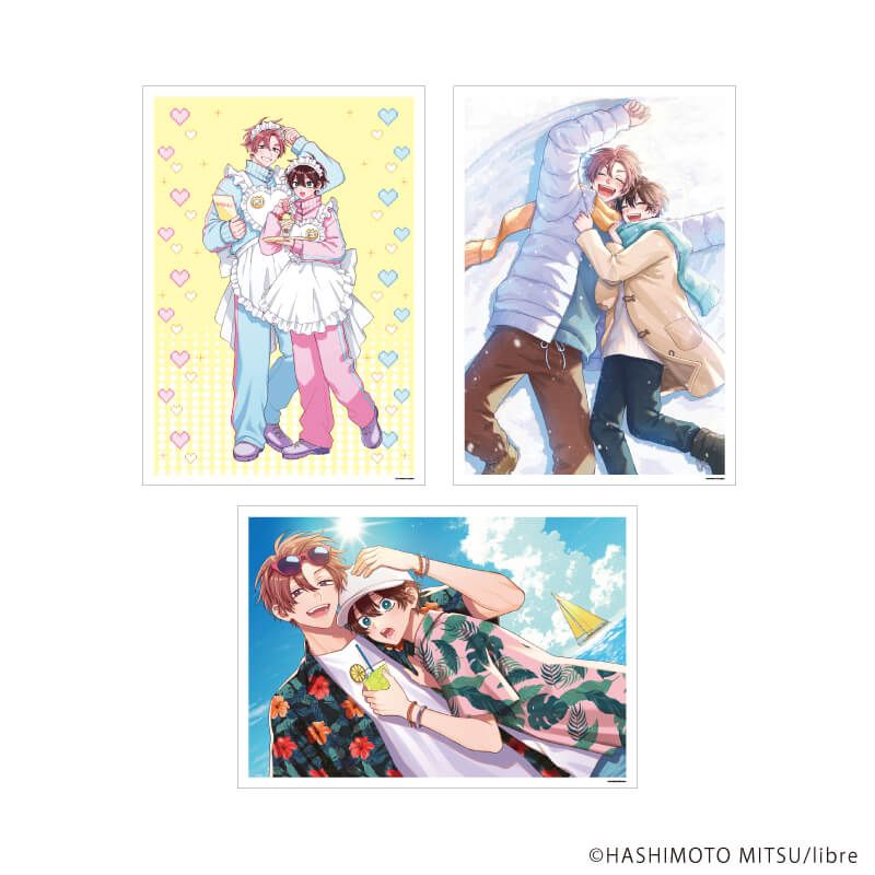 REPLICA GENGA 3枚セット「王子さまの抱きまくら」01/遊馬 翔＆佐藤 真広(公式&描き下ろしイラスト)