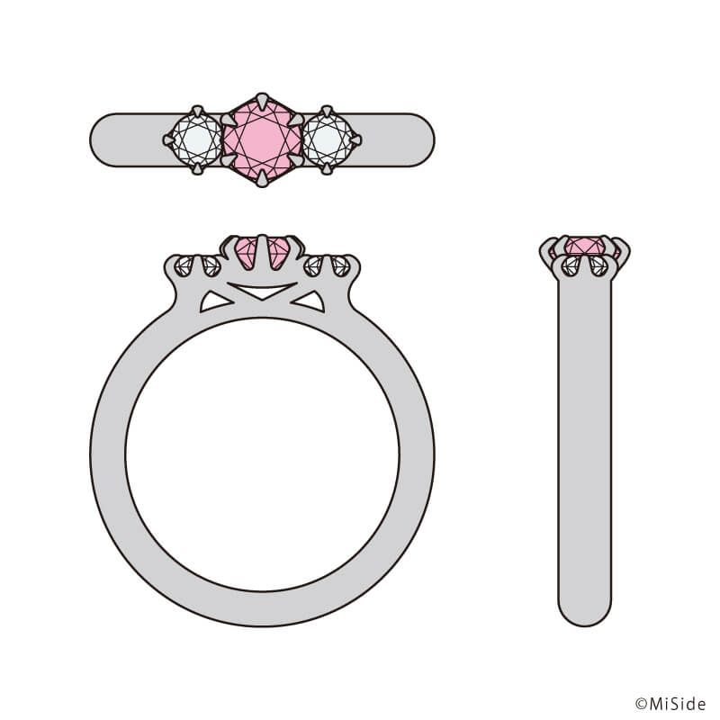 エンゲージリング「MiSide : ミサイド」01/婚姻届風ミニカード付き
