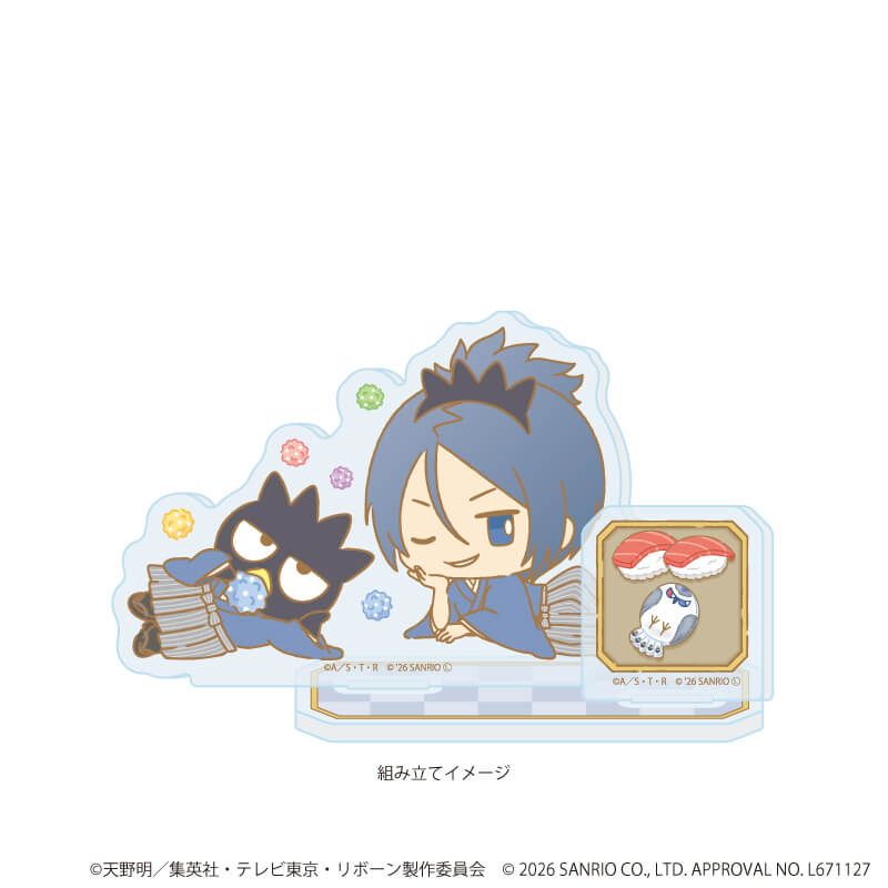アクリルスタンドプレート「家庭教師ヒットマンREBORN!×SANRIO CHARACTERS」18/六道骸×バッドばつ丸(コラボイラスト)