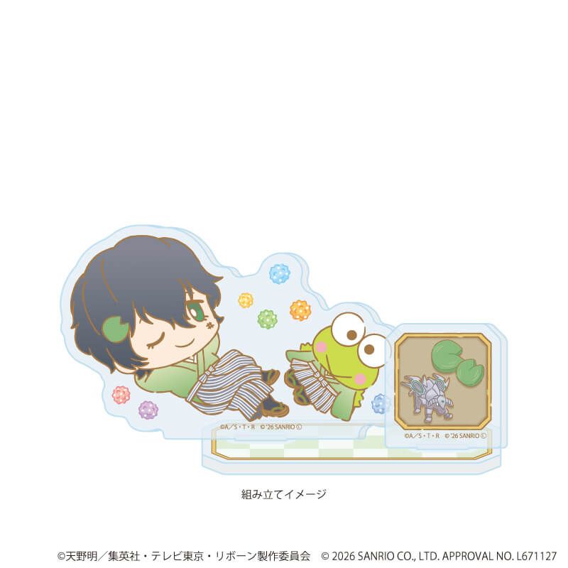 アクリルスタンドプレート「家庭教師ヒットマンREBORN!×SANRIO CHARACTERS」17/ランボ×けろけろけろっぴ(コラボイラスト)