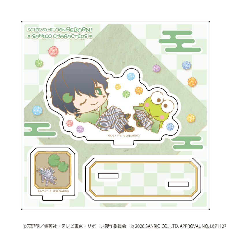 アクリルスタンドプレート「家庭教師ヒットマンREBORN!×SANRIO CHARACTERS」17/ランボ×けろけろけろっぴ(コラボイラスト)
