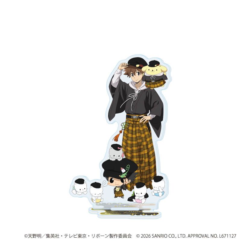 アクリルスタンド「家庭教師ヒットマンREBORN!×SANRIO CHARACTERS」50/リボーン×ニャニィニュニェニョン＆沢田綱吉×ポムポムプリン