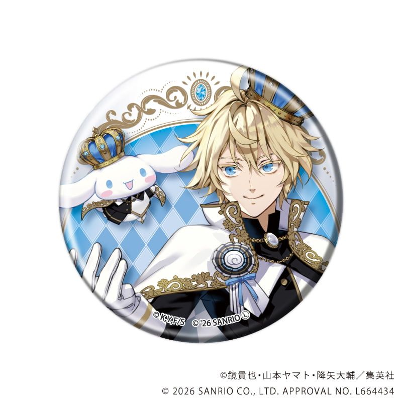 マット加工缶バッジ(57mm)「終わりのセラフ×サンリオキャラクターズ」01/コンプリートセット(全5種)(コラボイラスト)