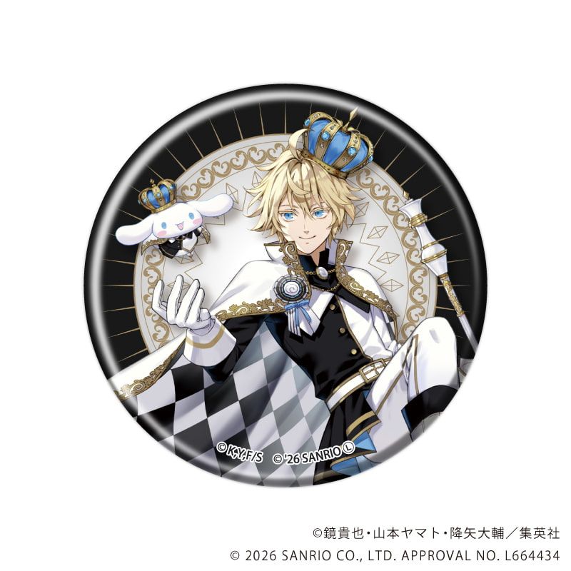 マット加工缶バッジ(57mm)「終わりのセラフ×サンリオキャラクターズ」01/コンプリートセット(全5種)(コラボイラスト)