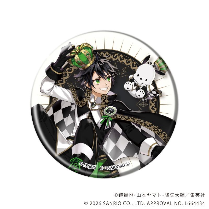マット加工缶バッジ(57mm)「終わりのセラフ×サンリオキャラクターズ」01/ブラインド(5種)(コラボイラスト)