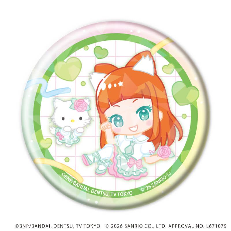 ホログラム缶バッジ(57mm)「アイカツスターズ！×サンリオキャラクターズ」04/コンプリートセット(全10種)(コラボイラスト(ミニキャラ))