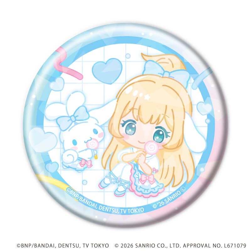 ホログラム缶バッジ(57mm)「アイカツスターズ！×サンリオキャラクターズ」04/コンプリートセット(全10種)(コラボイラスト(ミニキャラ))