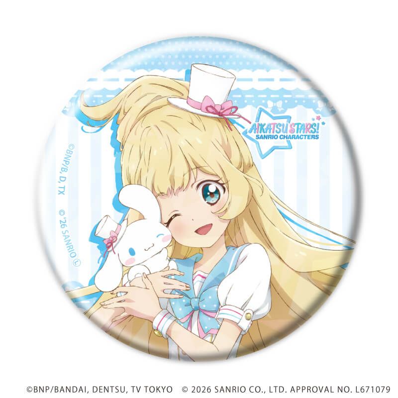 ホログラム缶バッジ(57mm)「アイカツスターズ！×サンリオキャラクターズ」03/コンプリートセット(全5種)(コラボイラスト(等身))