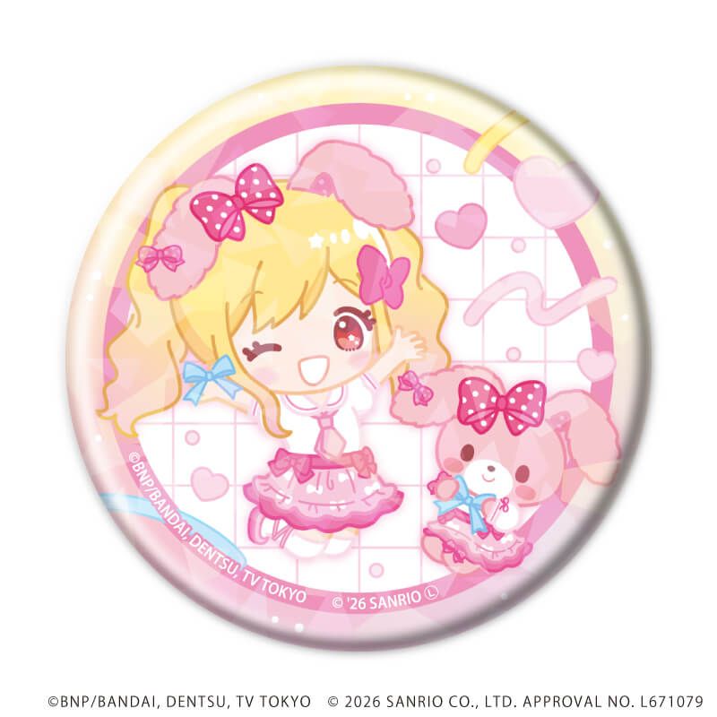 ホログラム缶バッジ(57mm)「アイカツスターズ！×サンリオキャラクターズ」04/トレーディング(10種)(コラボイラスト(ミニキャラ))