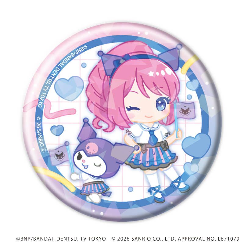 ホログラム缶バッジ(57mm)「アイカツスターズ！×サンリオキャラクターズ」04/トレーディング(10種)(コラボイラスト(ミニキャラ))