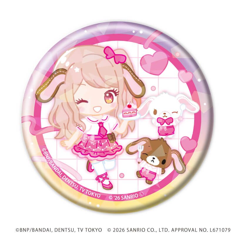 ホログラム缶バッジ(57mm)「アイカツスターズ！×サンリオキャラクターズ」04/トレーディング(10種)(コラボイラスト(ミニキャラ))