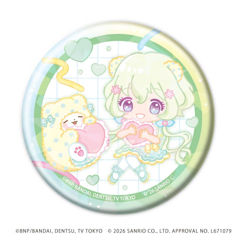 ホログラム缶バッジ(57mm)「アイカツスターズ！×サンリオキャラクターズ」04/トレーディング(10種)(コラボイラスト(ミニキャラ))