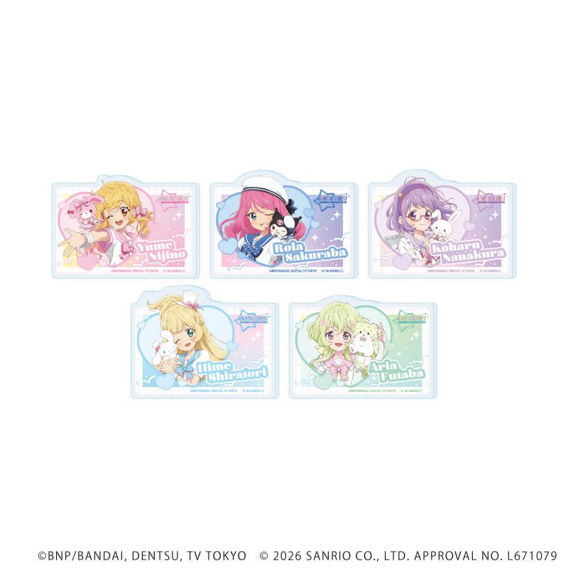 アクリルプレートバッジ「アイカツスターズ！×サンリオキャラクターズ」01/トレーディング(5種)(コラボイラスト(等身))
