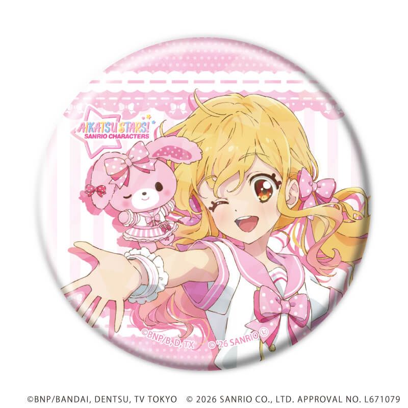 ホログラム缶バッジ(57mm)「アイカツスターズ！×サンリオキャラクターズ」03/トレーディング(5種)(コラボイラスト(等身))