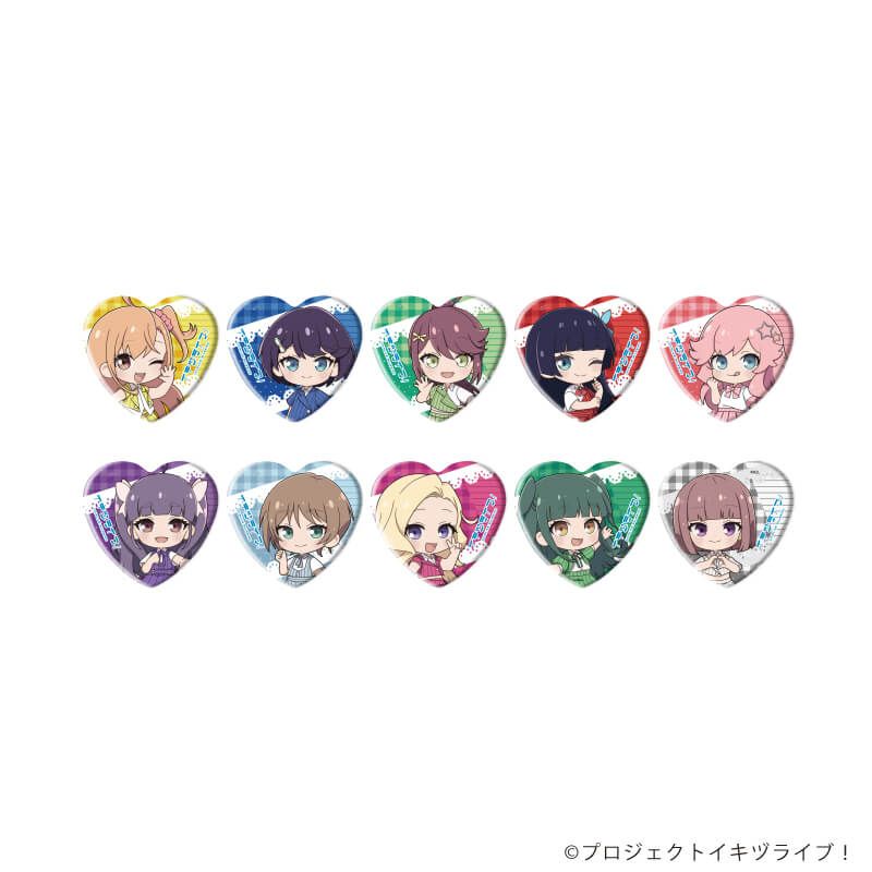 ハート型缶バッジ「イキヅライブ！ LOVELIVE! BLUEBIRD」03/トレーディング(10種)(ミニキャライラスト)
