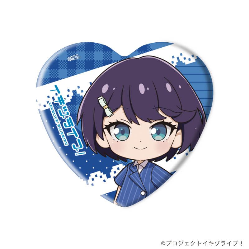 ハート型缶バッジ「イキヅライブ！ LOVELIVE! BLUEBIRD」03/トレーディング(10種)(ミニキャライラスト)