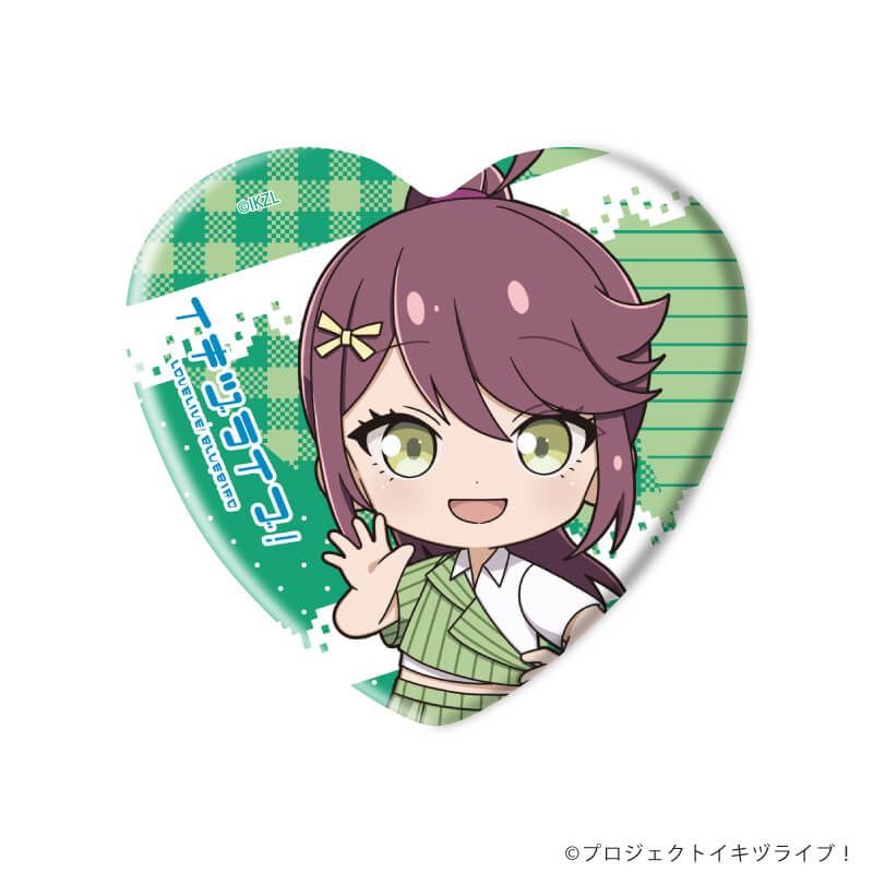 ハート型缶バッジ「イキヅライブ！ LOVELIVE! BLUEBIRD」03/トレーディング(10種)(ミニキャライラスト)