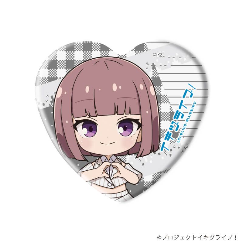 ハート型缶バッジ「イキヅライブ！ LOVELIVE! BLUEBIRD」03/トレーディング(10種)(ミニキャライラスト)