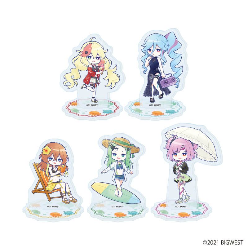 アクリルぷちスタンド「劇場版マクロスΔ 絶対LIVE!!!!!!」10/バカンスver. コンプリートセット(全5種)(グラフアート)
