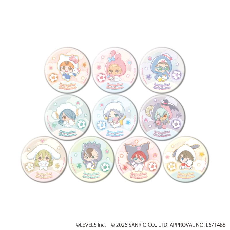 缶バッジ「イナズマイレブン×サンリオキャラクターズ」07/コンプリートセット(全10種)(コラボイラスト)