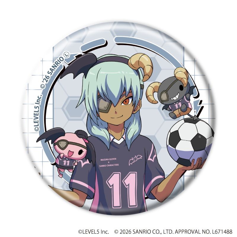 缶バッジ「イナズマイレブン×サンリオキャラクターズ」06/コンプリートセット(全10種)(コラボイラスト)
