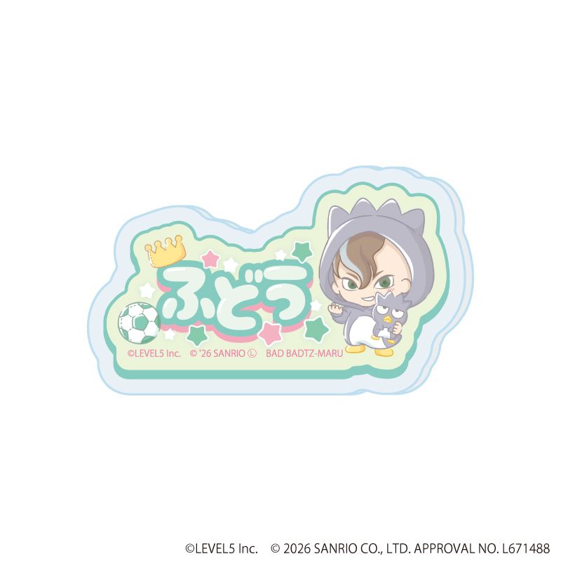 アクリルプレートバッジ「イナズマイレブン×サンリオキャラクターズ」03/ブラインド(10種)(コラボイラスト)