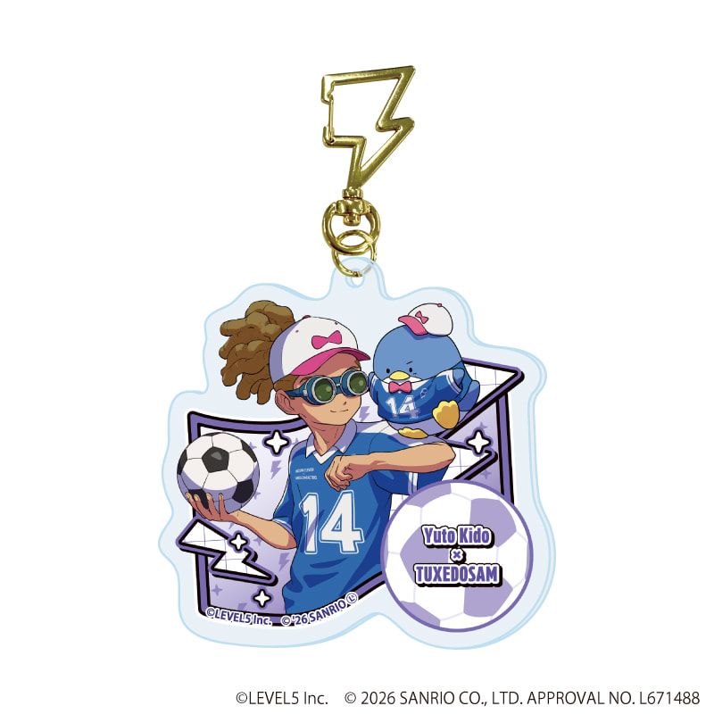 雷型ナスカン付きアクリルキーホルダー「イナズマイレブン×サンリオキャラクターズ」03/ブラインド(10種)(コラボイラスト)