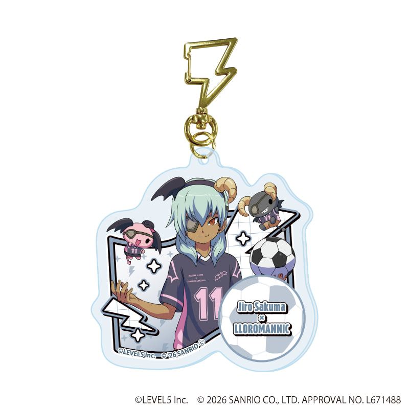 雷型ナスカン付きアクリルキーホルダー「イナズマイレブン×サンリオキャラクターズ」03/ブラインド(10種)(コラボイラスト)