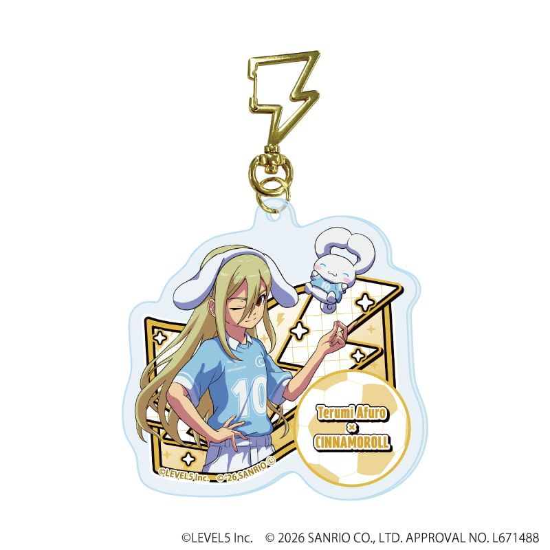 雷型ナスカン付きアクリルキーホルダー「イナズマイレブン×サンリオキャラクターズ」03/ブラインド(10種)(コラボイラスト)