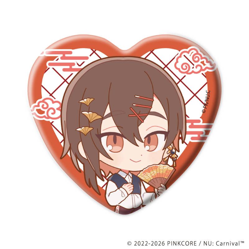 ハート型缶バッジ「NU: カーニバル」02/ブラインド(13種)(ミニキャライラスト)