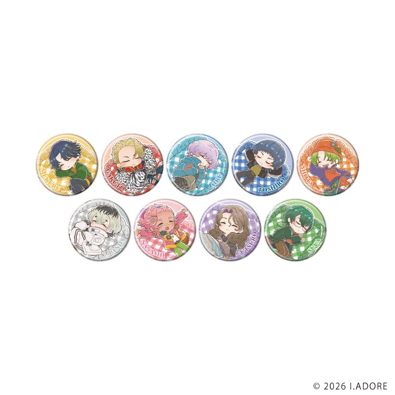 缶バッジ「I.ADORE」01/おやすみver. コンプリートセット(全9種)(グラフアートイラスト)